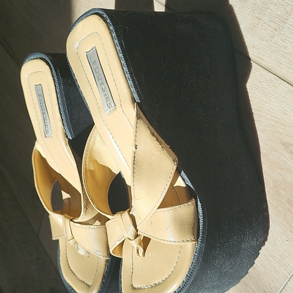 Tan Platform Wedge Sandals - Picture 3 of 5